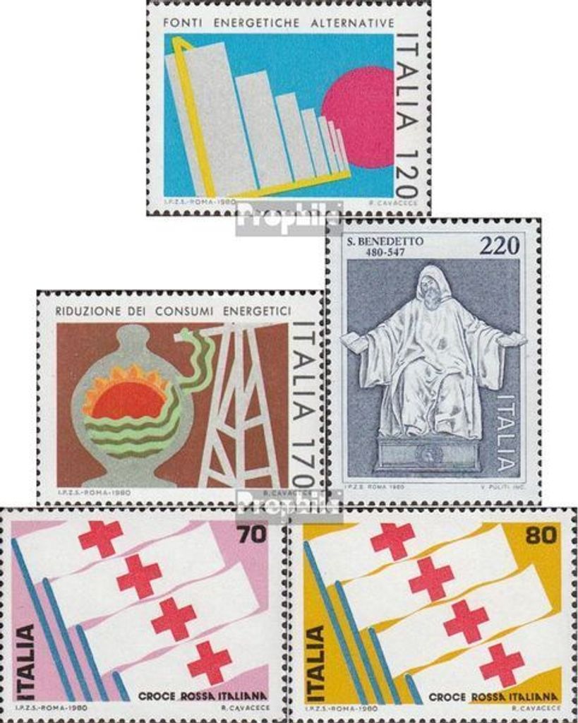 Briefmarken Italien 1980 Mi 1682-1683,1684,1689-1690 (kompl.Ausg.) postfrisch Sondermarken