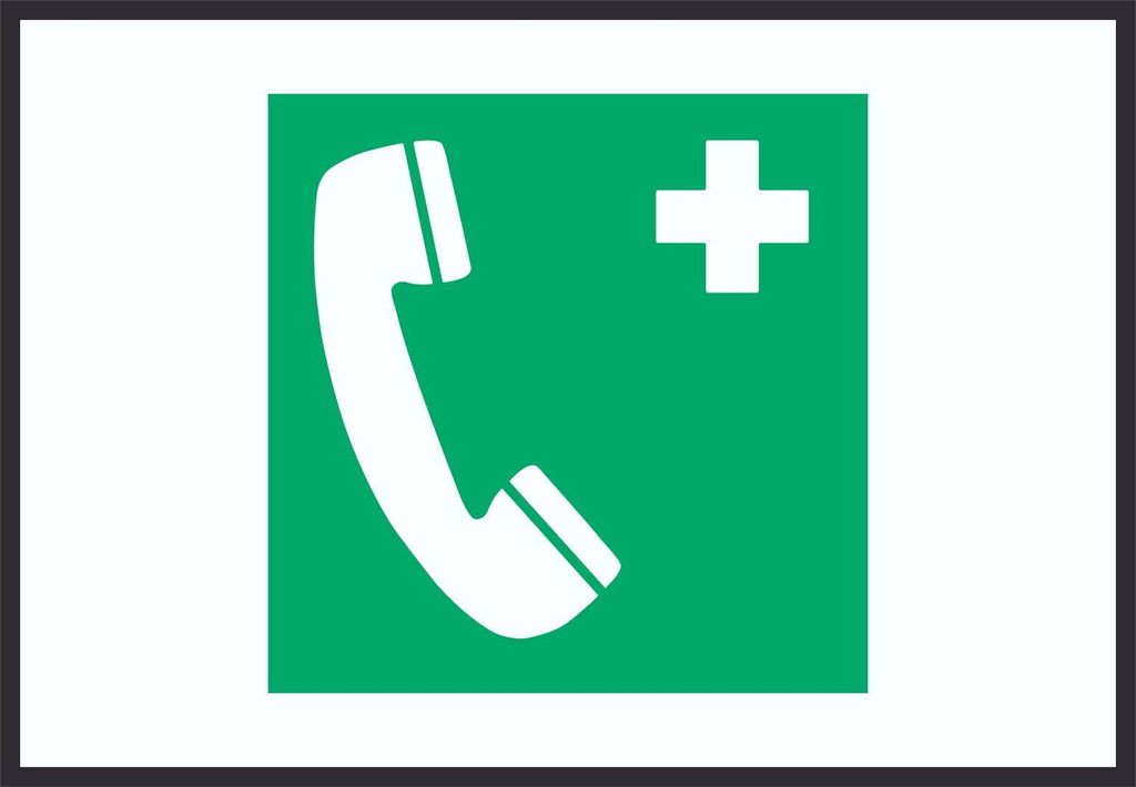 Notruftelefon Symbol A2 Rückseite selbstklebend Schild