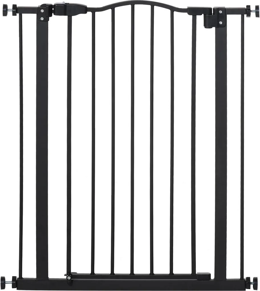 Barrière chien noir à double verrouillage avec extensions de 74 à 80 cm