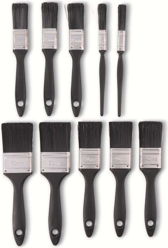 Kinzo - Großer Satz Flachpinsel 12mm-50mm 10 Stück.