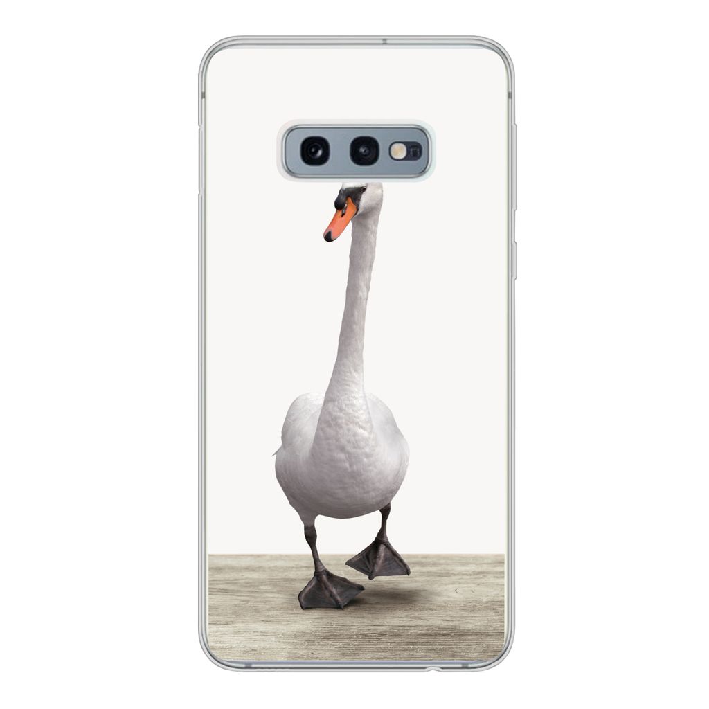 MuchoWow Handyhülle Schutzhülle Hülle für Samsung Galaxy S10e Schwan - Tiere - Vogel - Jungen - Mädchen - Kinder Silikon Softcase Handy Hül...