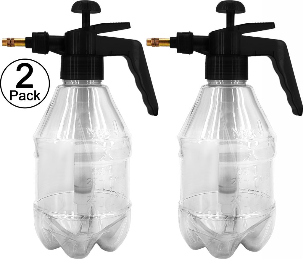 2 x Drucksprüher Pumpflasche 2L Pumpsprühflasche Sprühflasche Handsprüher klar