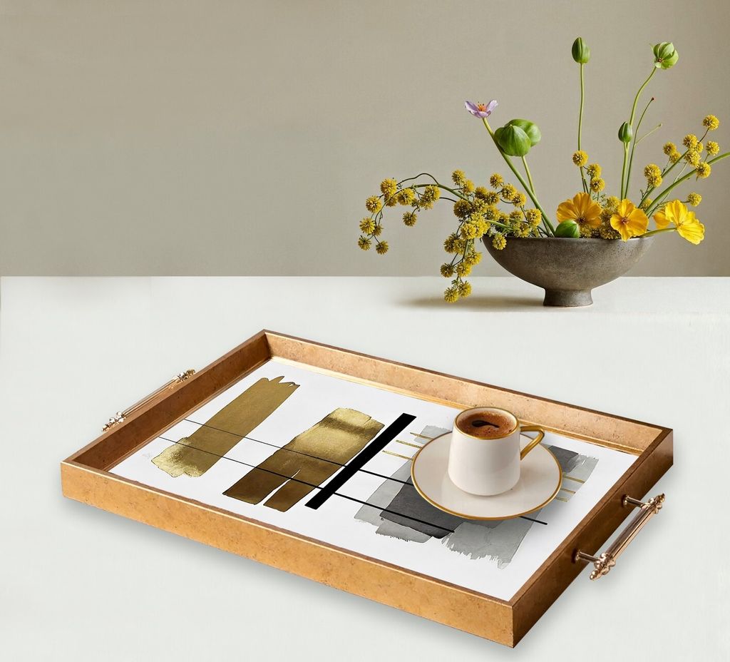 Evila Originals, TPEA9837, Tablett, Mehrfarbig, 100 % GLAS, 50 x 29 x 3,5 cm