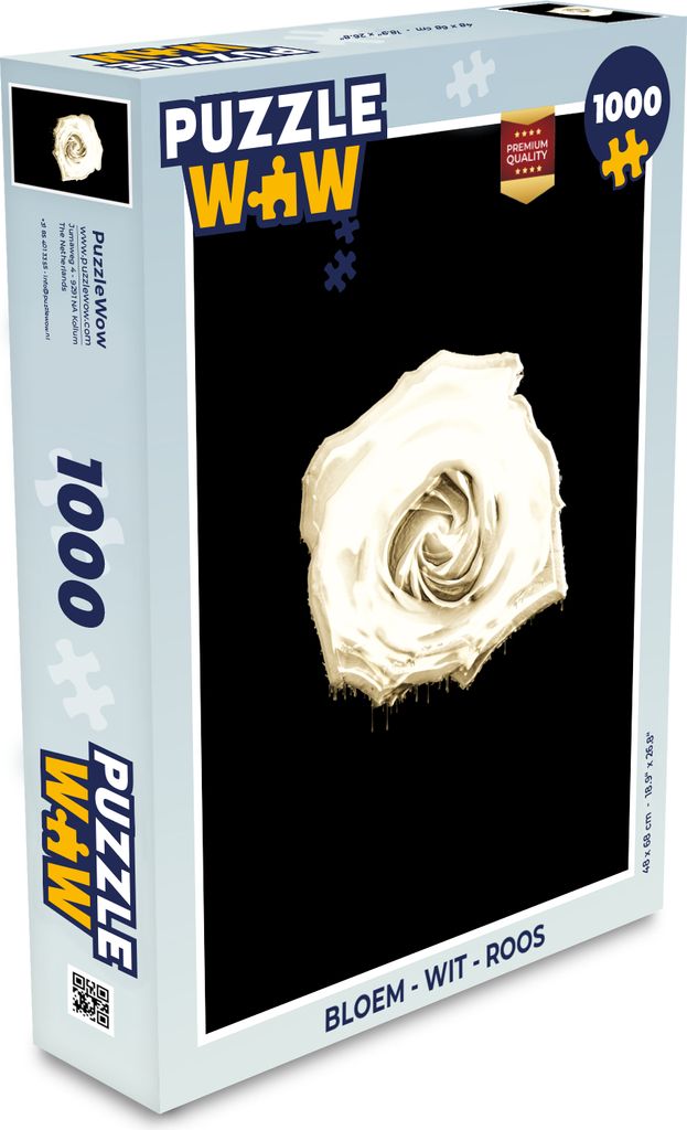 MuchoWow Puzzle 1000 Teile Blume - Weiß - Rose - Spielzeug - Alt und Jung - Spiele - Puzzeln