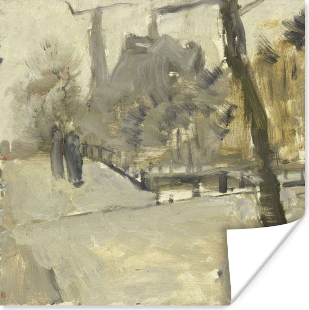 MuchoWow Poster Die Leidsegracht in Amsterdam - Gemälde von George Hendrik Breitner 100x100 cm - Babyzimmer