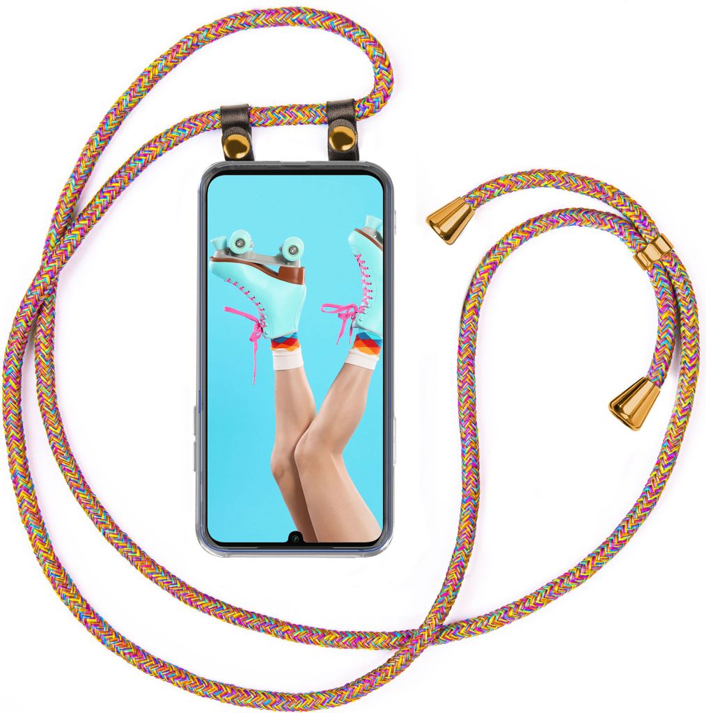 UMHÄNGEHÜLLE + KORDEL für Xiaomi Mi 9T / Mi 9T Pro, Farbe:Regenbogen