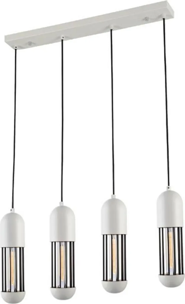Suspension LAB HM174P65WH ACA Lighting métal blanc 4XE27 65x8x120cm
