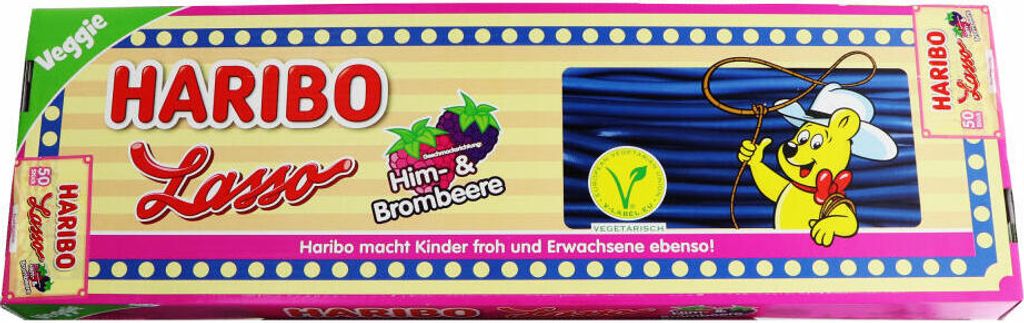 Haribo Lasso Himbeere und Brombeere, Fruchtgummi, 50 Produktbild 