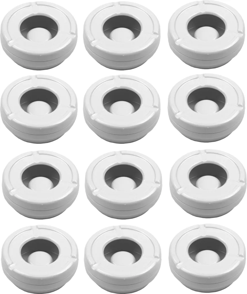 Cendrier à vent en mélamine blanche ø 10cm avec couvercle - Lot de 12