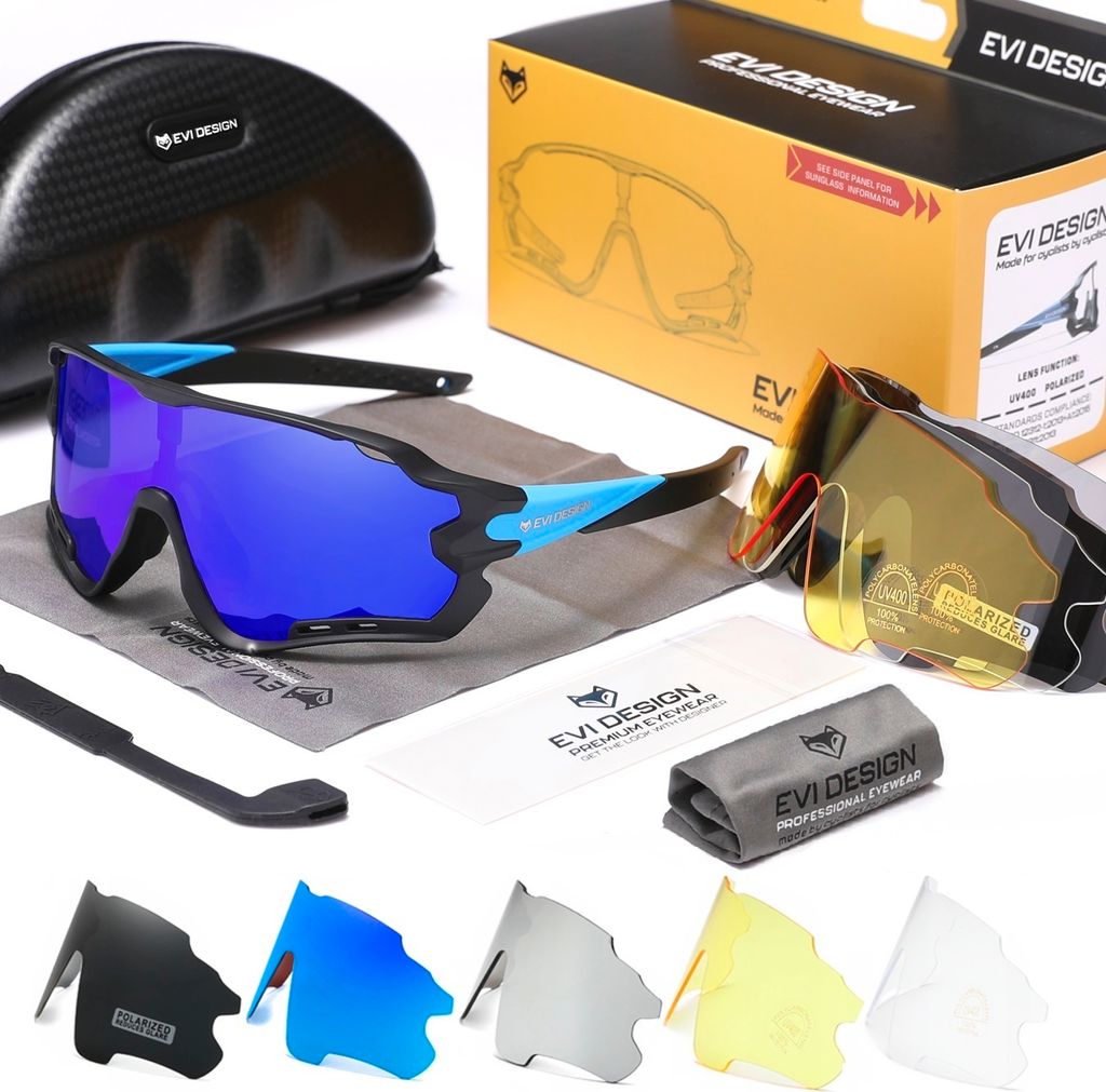Polarisierte UV400 Radsport-Sonnenbrille Set XXL 5 Gläser + Produktbild 