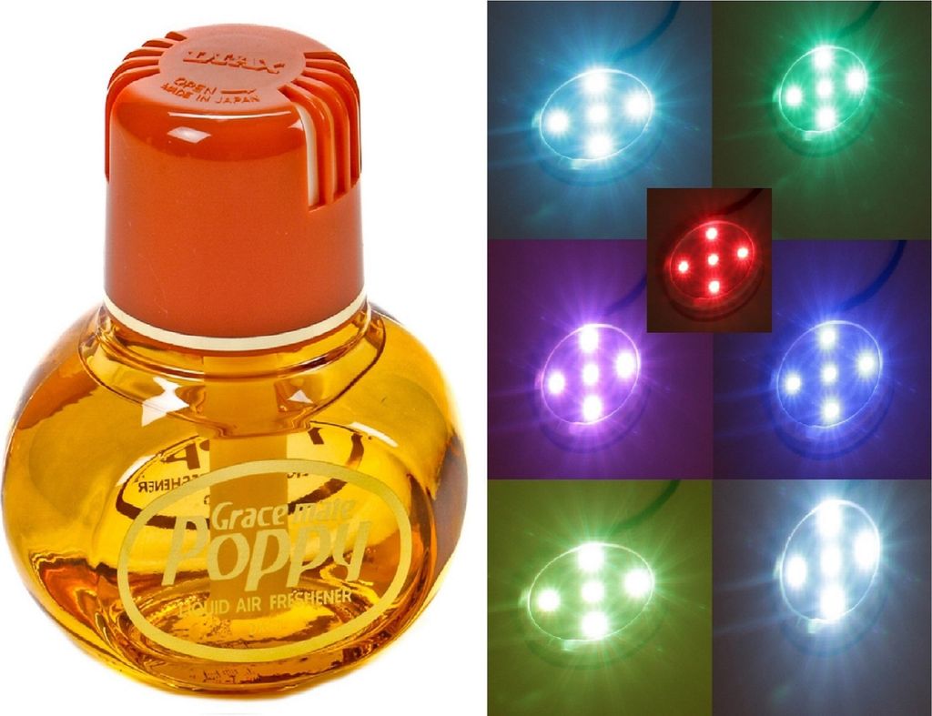 Lufterfrischer Duft Zitrus Poppy LED Multicolor Beleuchtung mit Dimmfunktion 12 / 24 Volt LKW Auto KFZ Wohnmobil