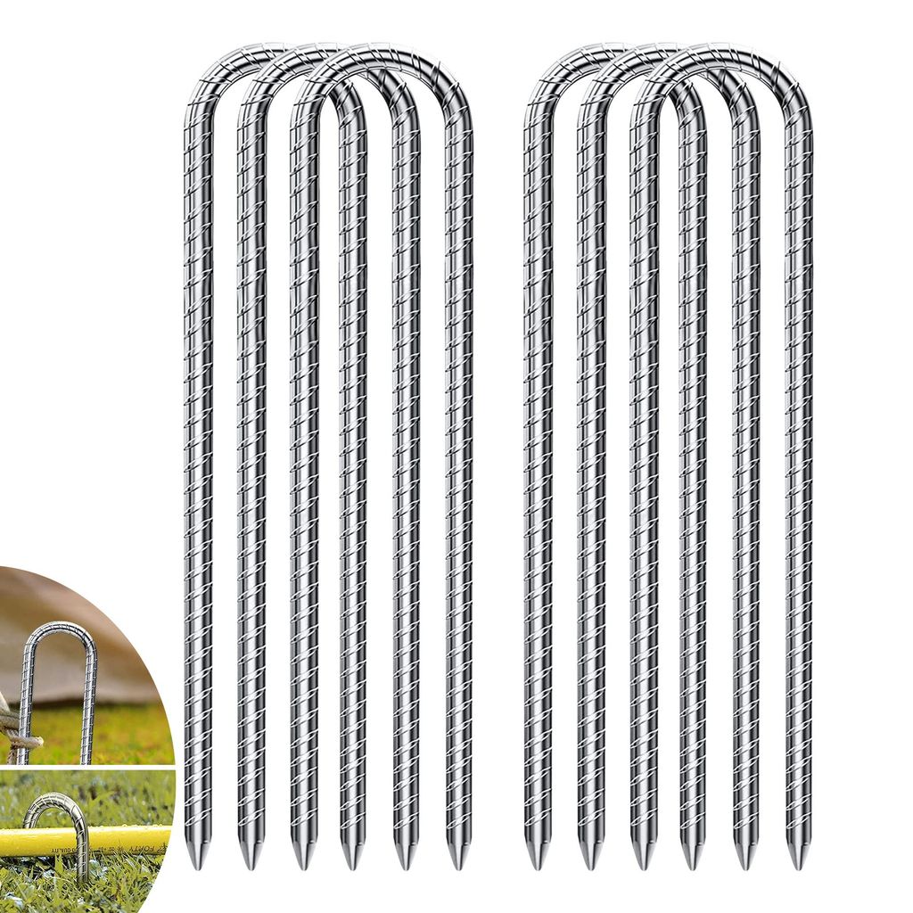 MIAJARD, 6 pezzi, picchetti a forma di U da 30 cm, Immagine del prodotto 