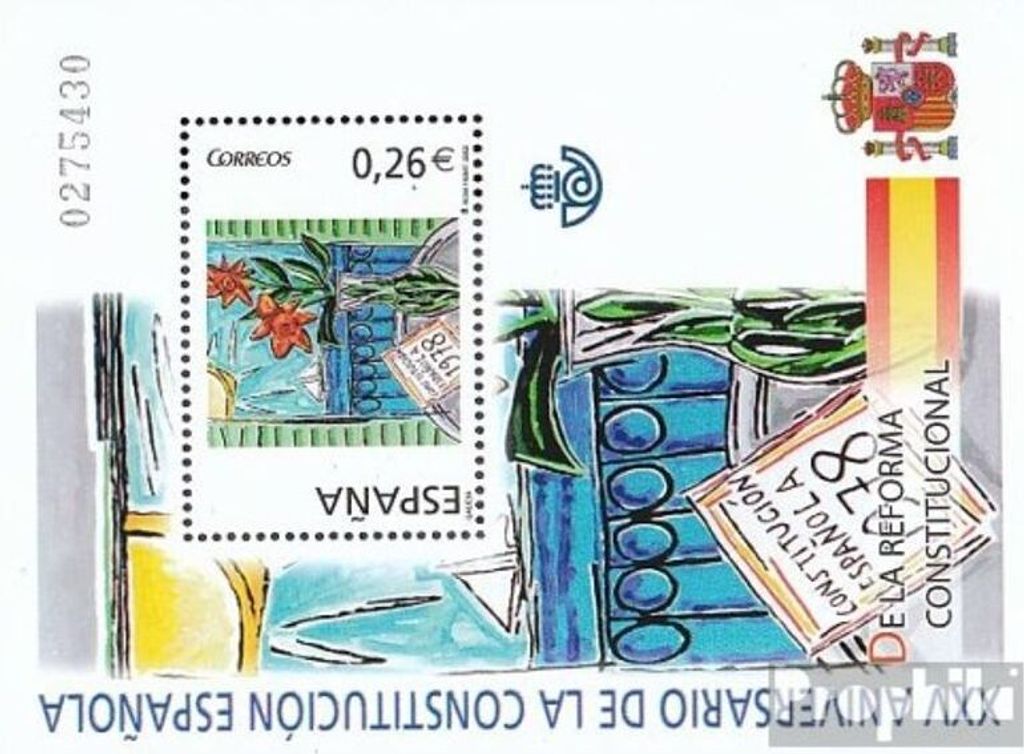 Briefmarken Spanien 2003 Mi Block132 postfrisch 25 Jahre neue spanische Verfassung