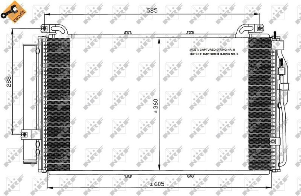 NRF 35477 - OE 9760617000 Klimakondensator mit Trockner für Matrix (FC)