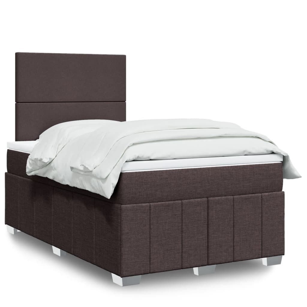 Maison Exclusive - Boxspringbett mit Matratze Dunkelbraun 120x200 cm Stoff