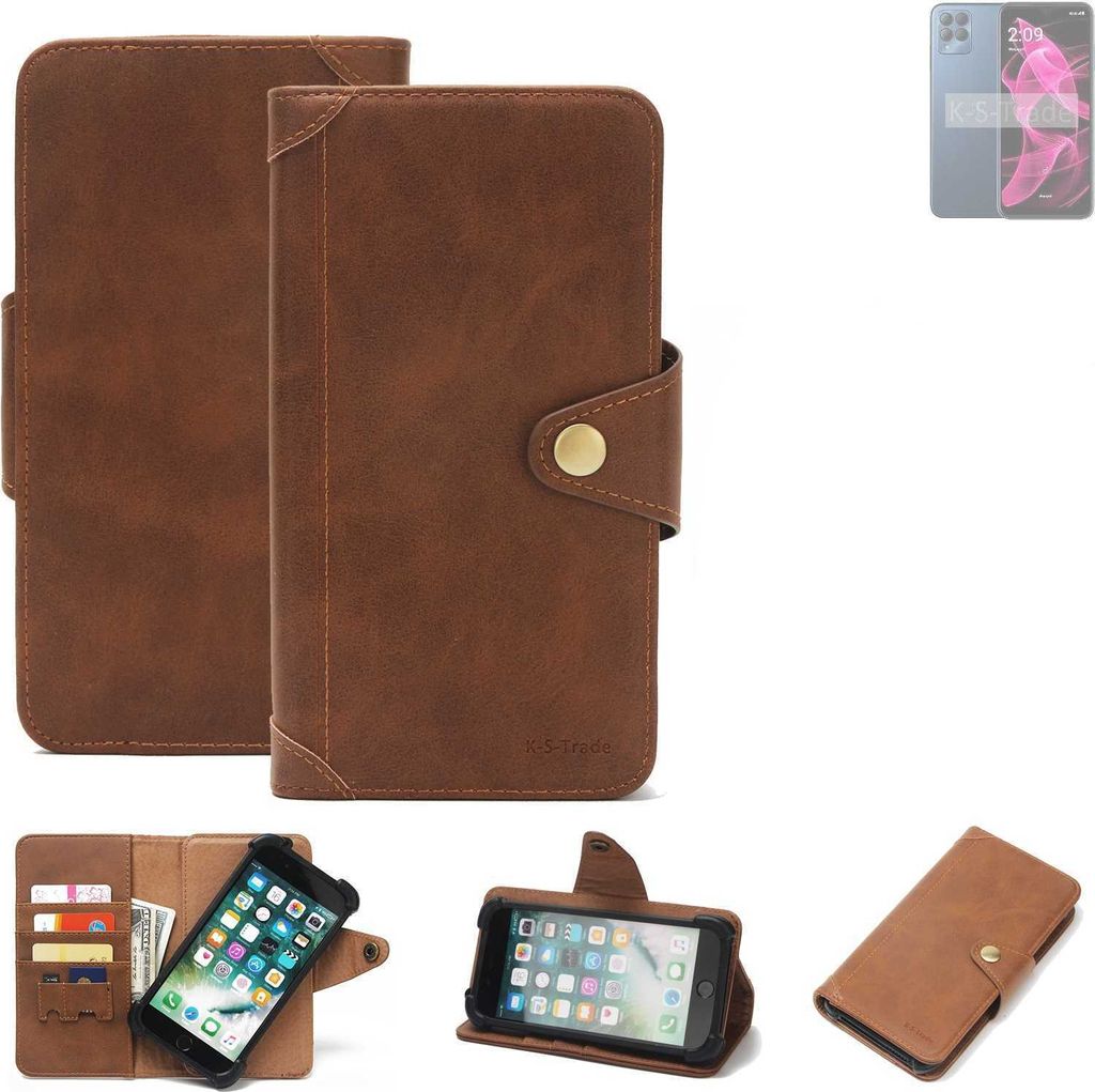 K-S-Trade Handyhülle kompatibel mit T-Mobile REVVL 6x Pro Schutz Hülle Walletcase Bookstyle Tasche Case Handytasche Wallet Flipcase Cover Polyure...