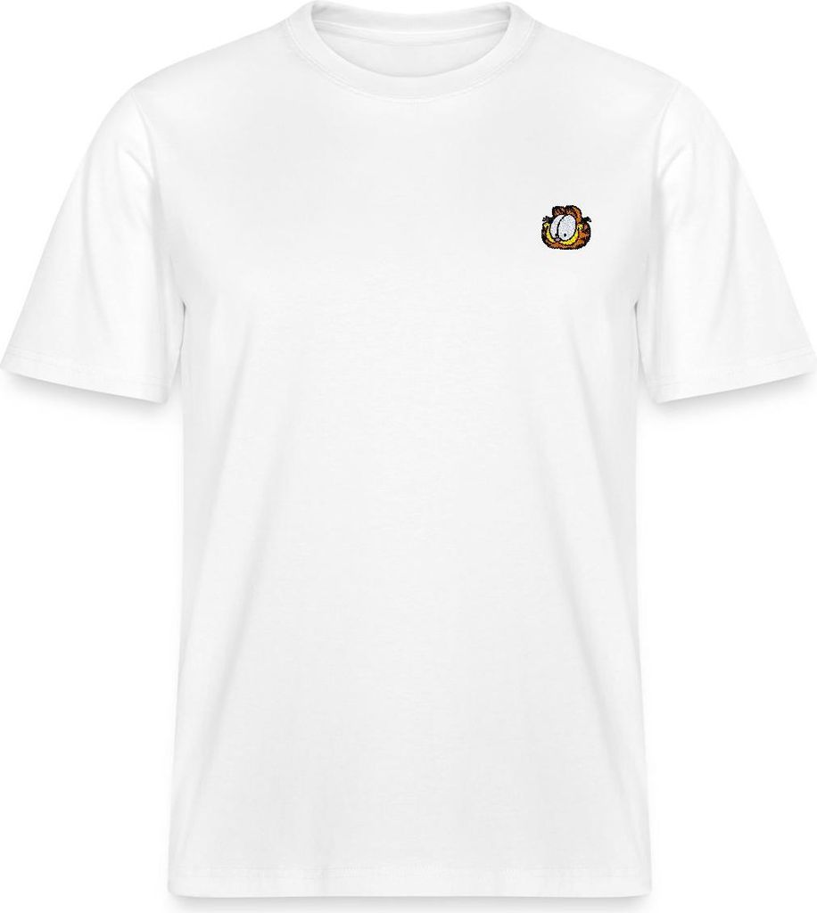 Spreadshirt Garfield Als Stick-Design Relaxed Fit Uni T-Shirt, M, Weiß