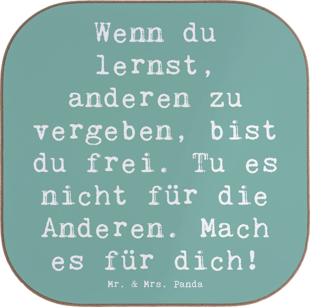 Mr. & Mrs. Panda Untersetzer Spruch Vergebung Freiheit - Meeresbrise - Geschenk, Heilung, Versöhnung, positiver Energie, Glas, Selbstvergebung, gl...