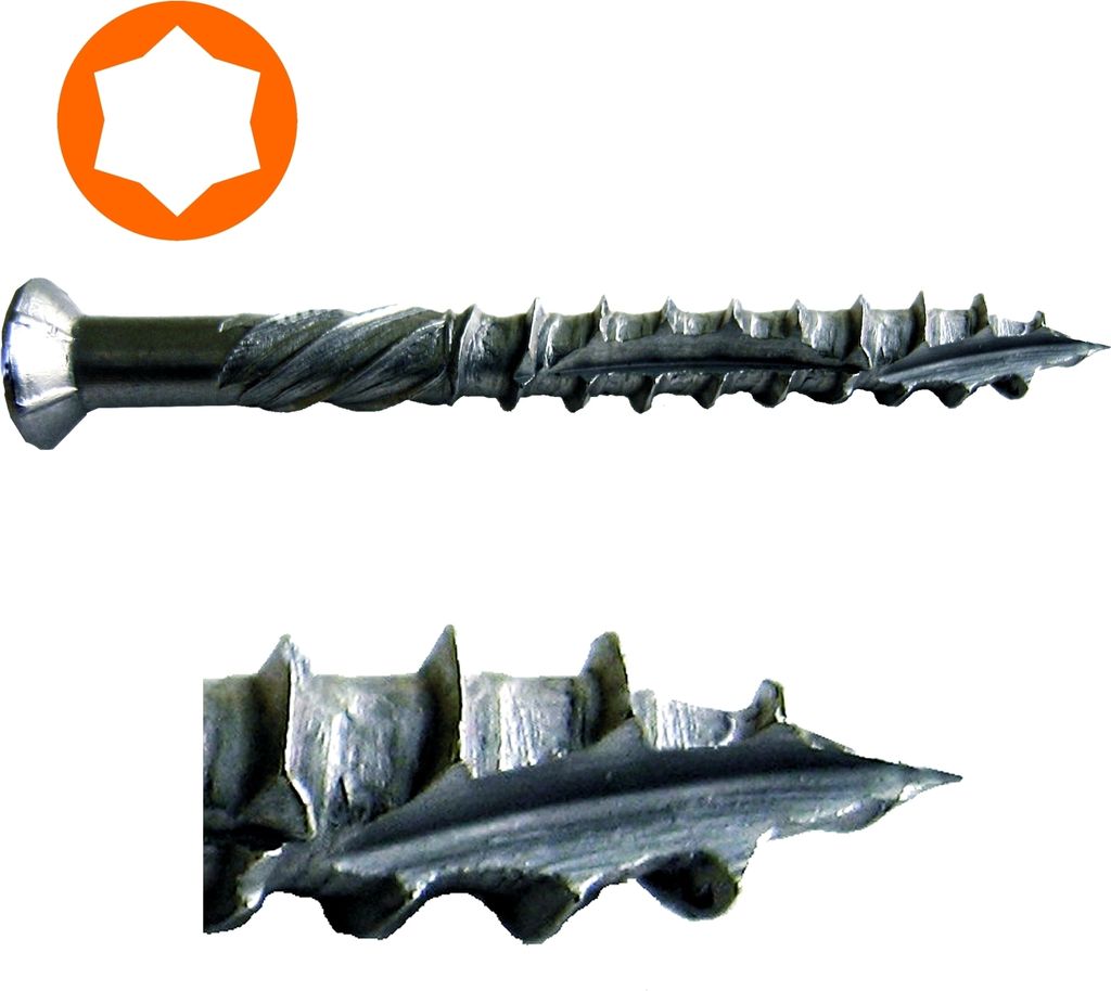 TX-Terrassenschraube C1-Edelstahl,5,0 x 70 mm / Pck a 100 Stück