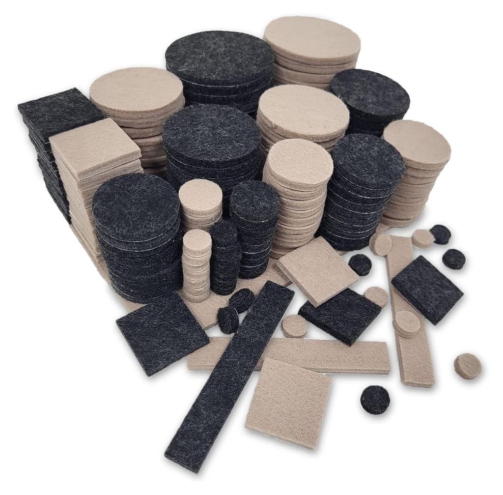 Filzgleiter 300 Stück Schwarz/Beige Mix selbstklebend für Produktbild 