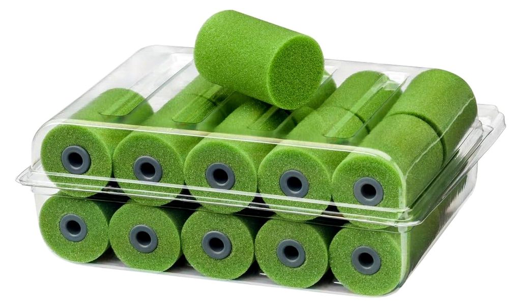 Lackierwalzen Set aus Schaumstoff - 60 Stück Farbroller 5 cm gerade für wasserbasierte und lösemittelhaltige Lacke