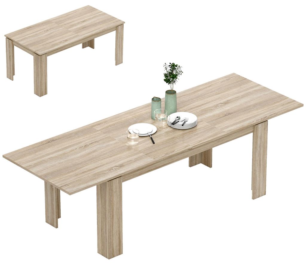 Ausziehbarer Esstisch. von 180 auf 260 cm erweiterbar. fš¹r 6-10 Personen. Holz