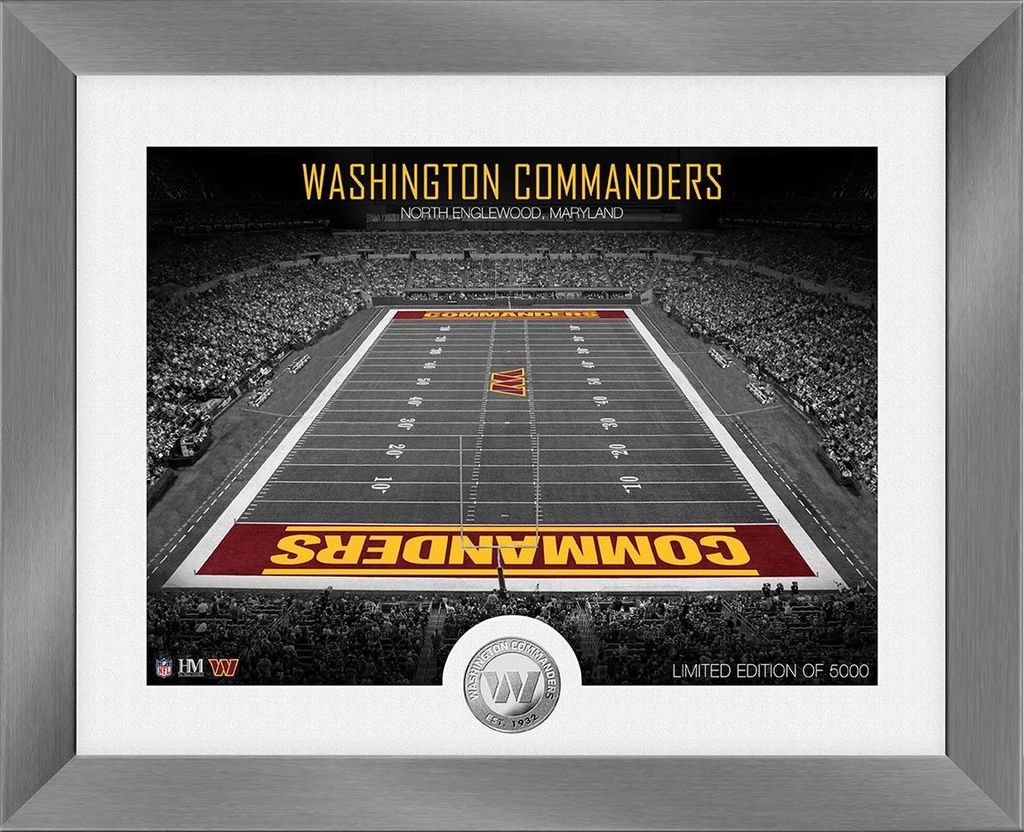 Washington Commanders NFL Stadion Silber Coin Bild 40x33cm