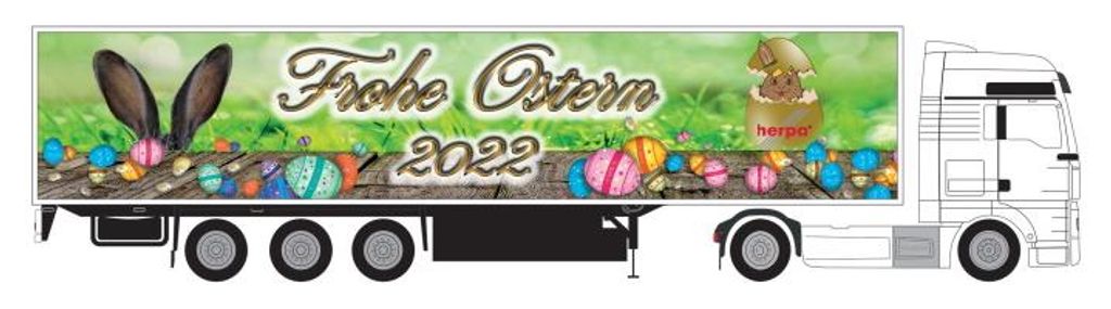 Herpa 949651 - 1/87 MAN TGX XXL Koffer-Sattelzug "Ostern 2022" - Neu