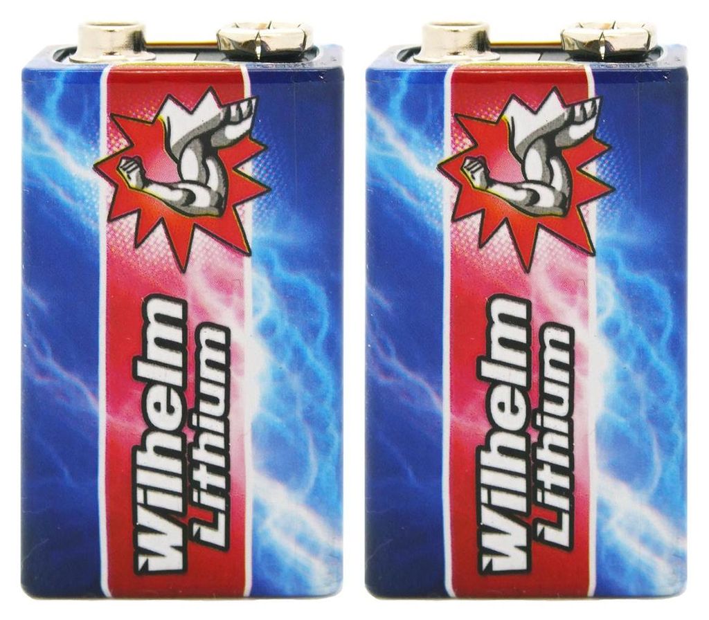 2 x Wilhelm Lithium 9V Block Batterie Rauchmelder 6LR61 9 Produktbild 