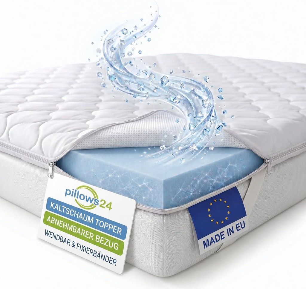 Pillows24 - Topper 160x200cm aus Kaltschaum - 6cm hoch - Produktbild 