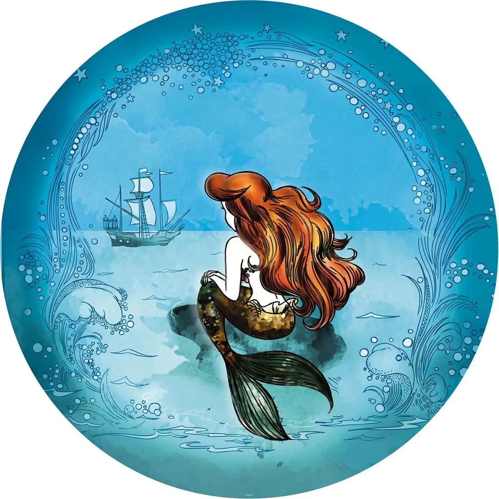 Carta Parati Ariel Sirenetta Blu Rotonda 128cm Disney Magic