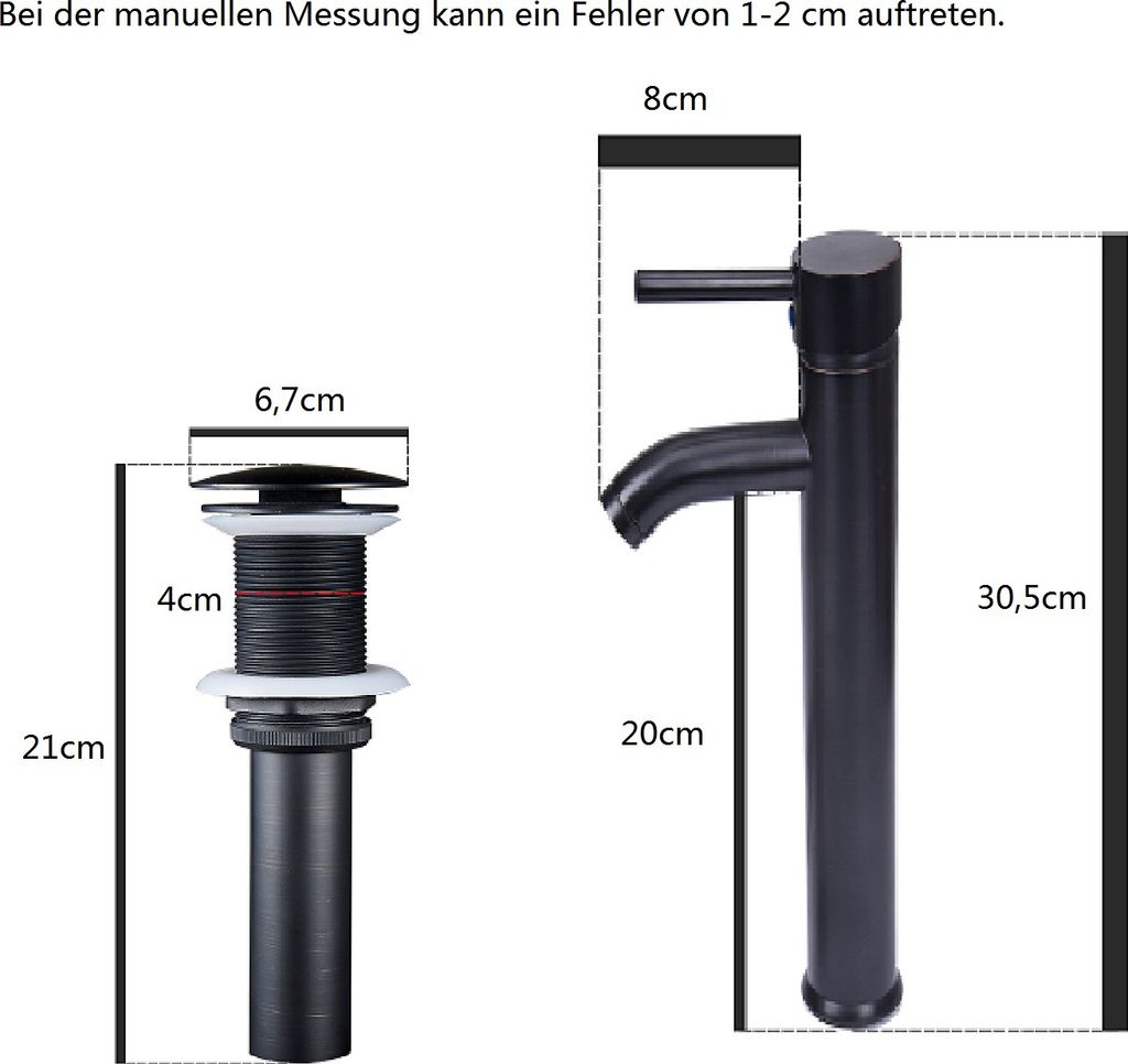 Puluomis Waschbecken Glas Aufsatzwaschbecken Waschschale Produktbild 5