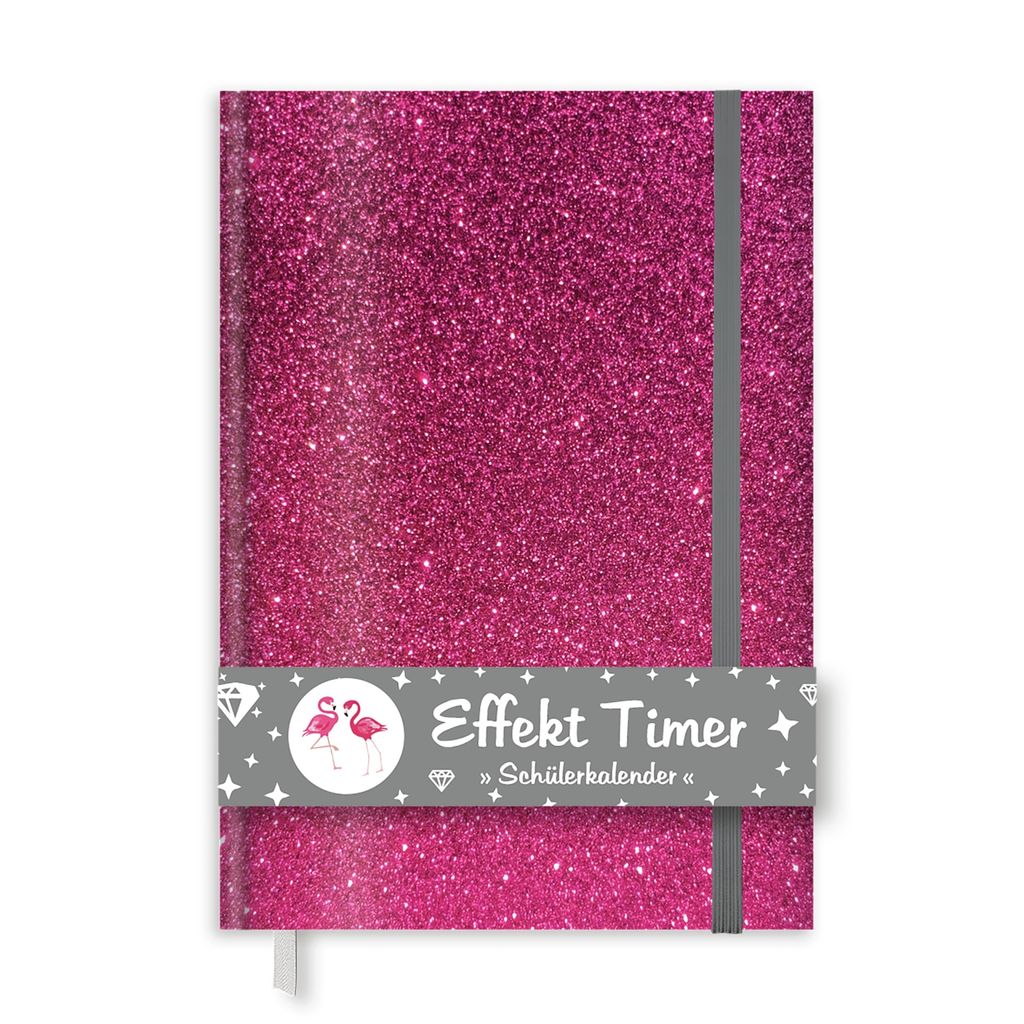 ROTH Effekt Timer, A6, immerwährend, 1 Woche 2 Seiten, Glittereffekt, Pink Glitter