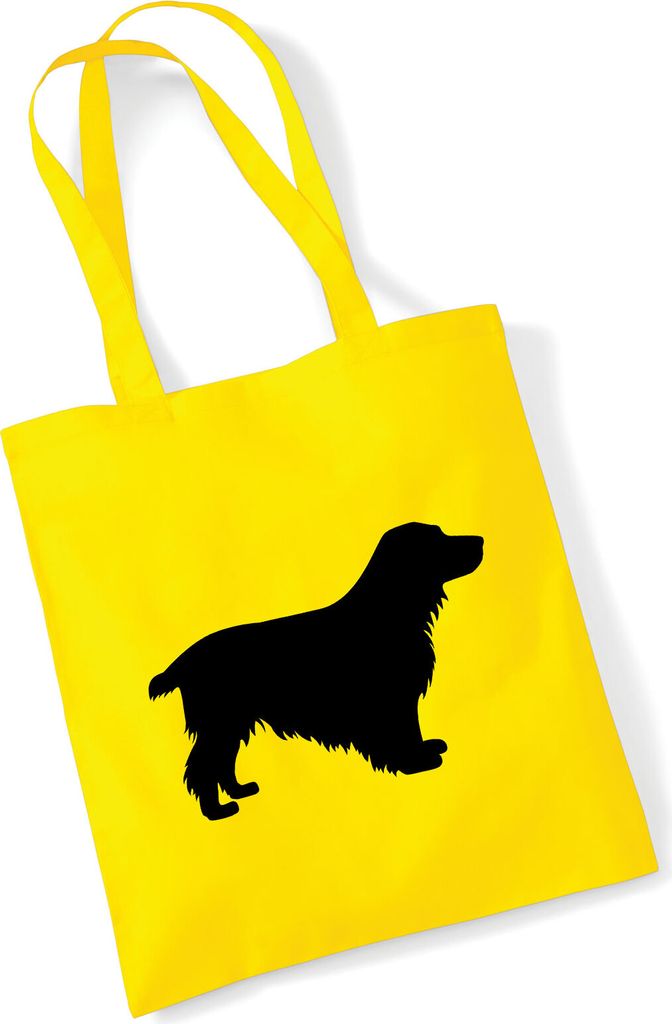 Huuraa Jutebeutel English Cocker Spaniel Silhouette 10 Liter Yellow Baumwolle Tasche Geschenkidee