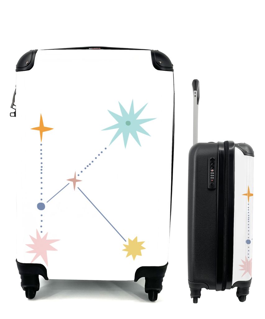MuchoWow Koffer Handgepäck Trolley Rollkoffer Kleine Reisekoffer mit 4 Rollen - Buchstabe - K - Alphabet - Kinder - Cabin Size < 55x40x23 cm & 5...