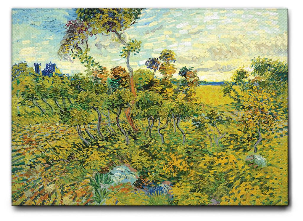 Giallobus - Sonnenuntergang in Montmajour - Vincent Van Gogh - 70L x 50B cm - Bild - Leinwand mit Standardrahmen