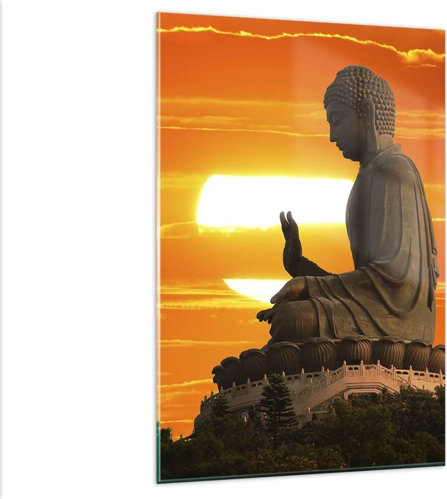 Bilder auf glas - Einteilig - tempel buddha - 80x120cm - Glasbilder - Wandbilder - Bilder - zum Aufhängen bereit - Wanddekoration aus Glas - Glas ...