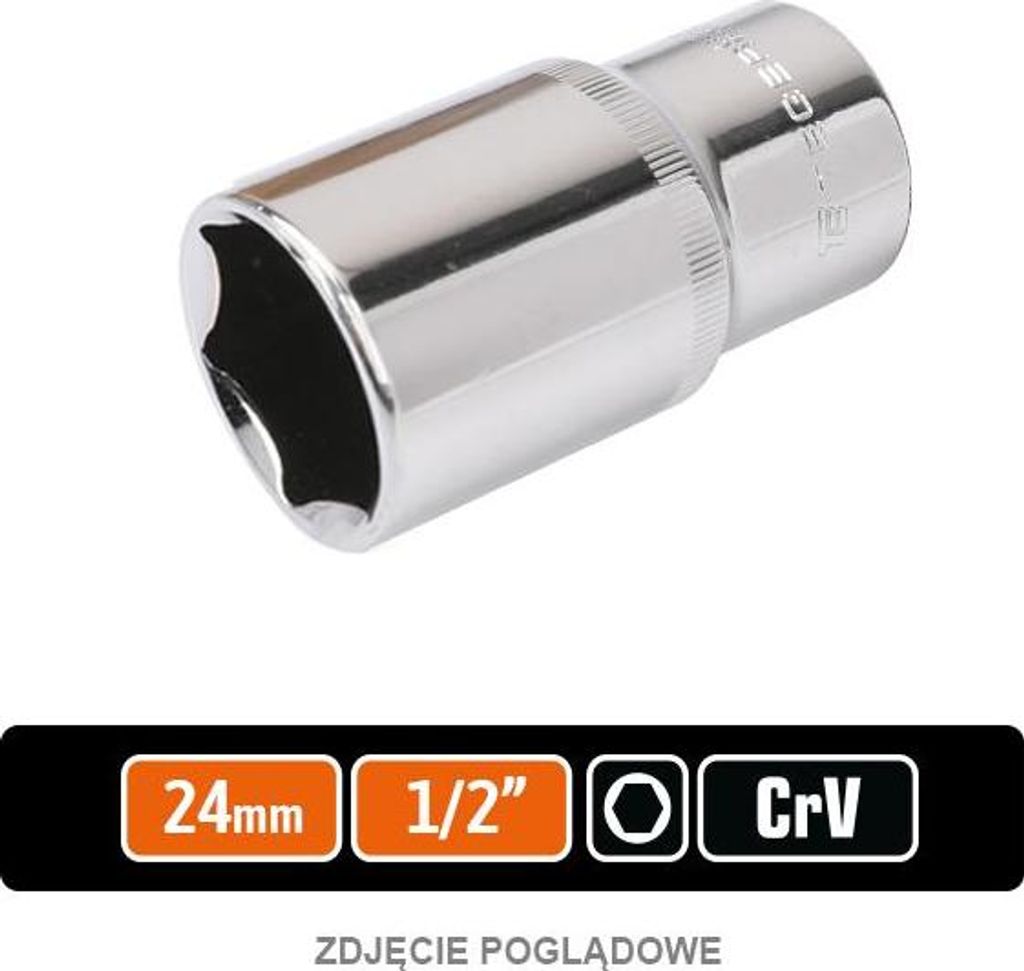 Steckschlüssel 1/2" Sechskant lang 24 mm / TEGER