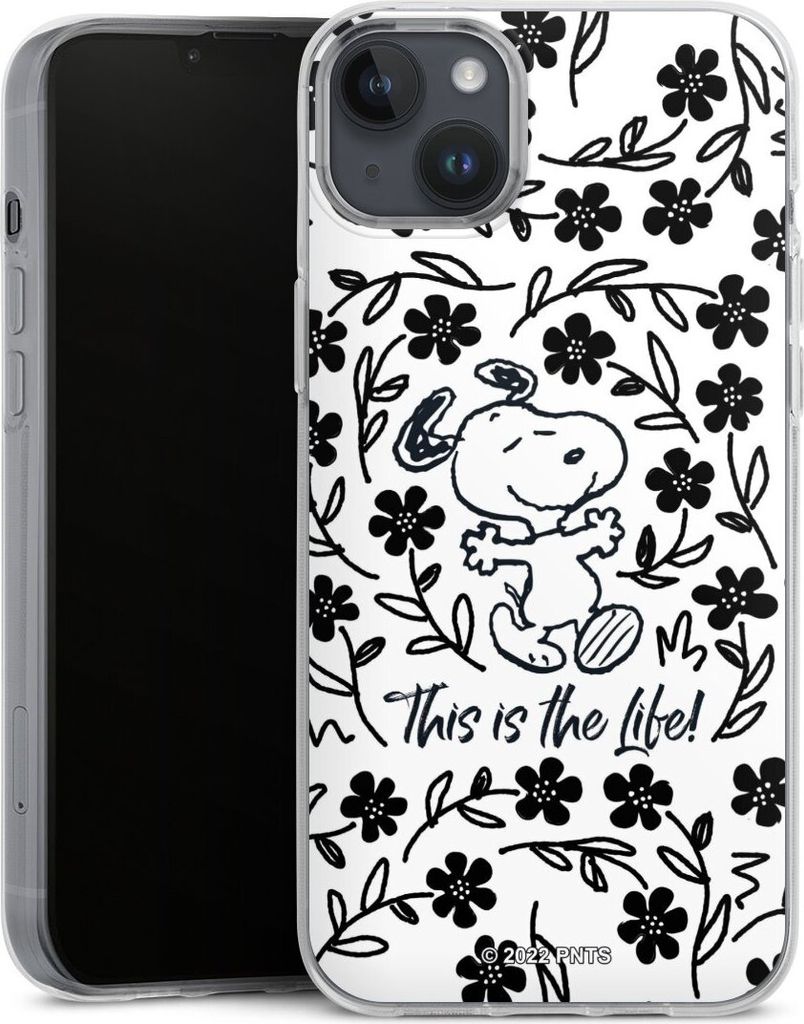 DeinDesign Handyhülle für Apple iPhone 14 Plus Silikon Hülle Case Smartphone Schutzhülle Blumen Peanuts Snoopy