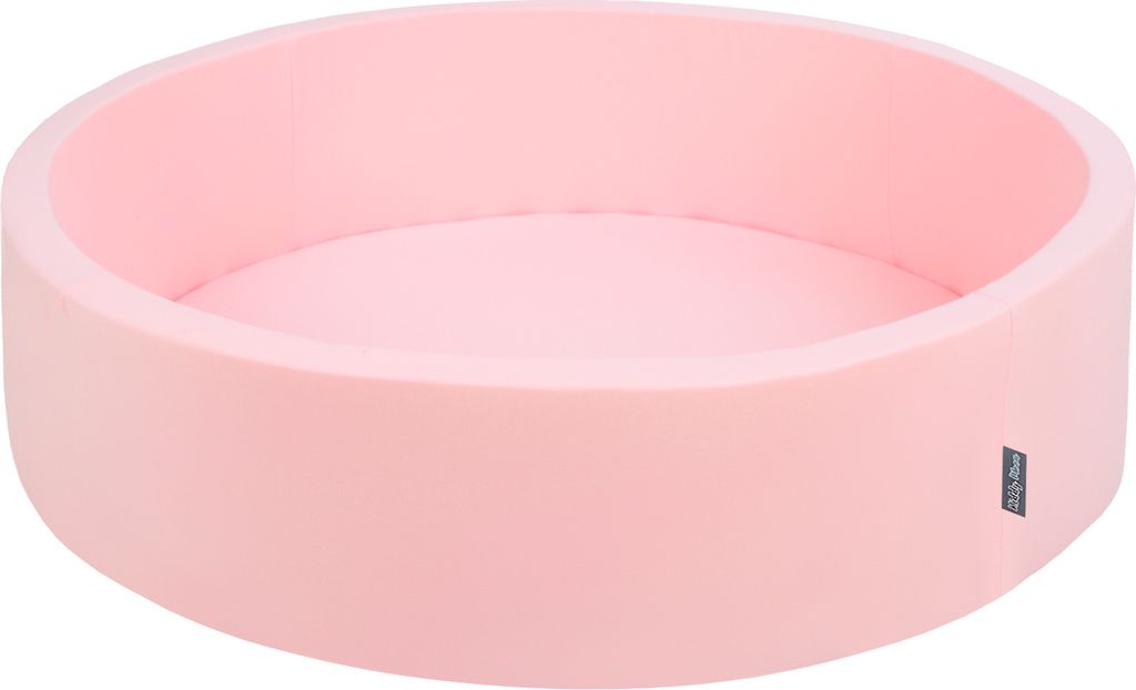KiddyMoon Bällebad groß 120x30cm ohne Bälle - Rund Bällepool für Babys und Kinder - Ballgrube für Spielzimmer Baby spielzeug 8 monate - Pink
