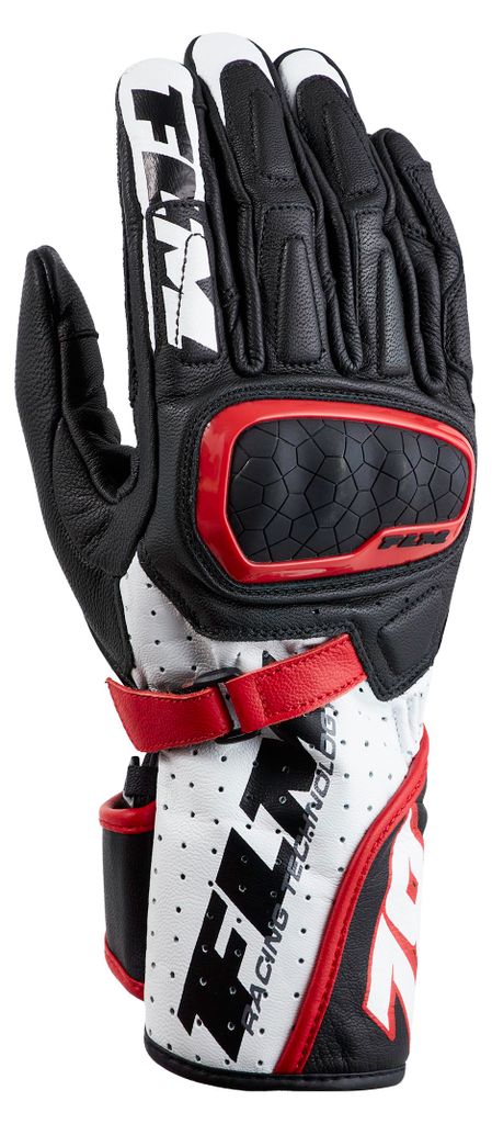 FLM Mandalika Racing Damen Lederhandschuh lang, Touchscreen-fähig