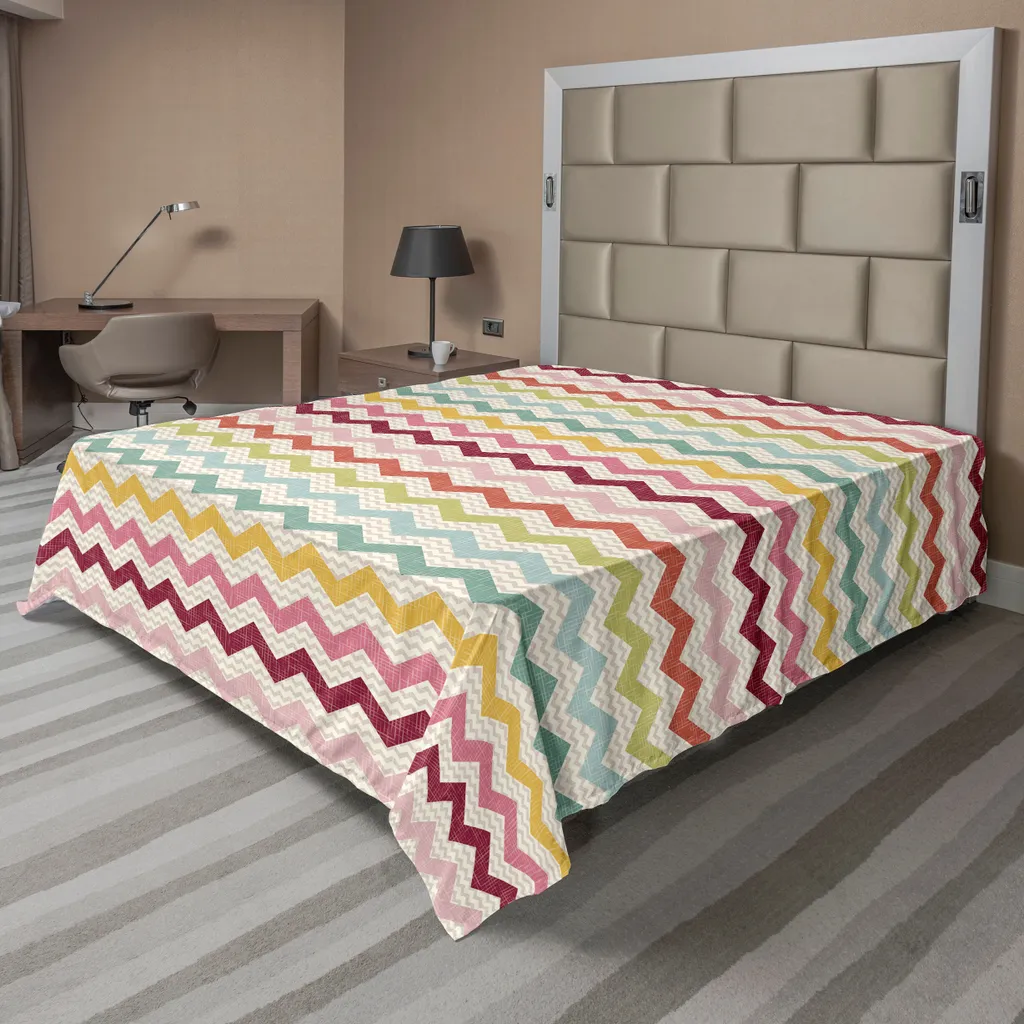 Lenzuolo ABAKUHAUS Matrimoniale Zig Zag | Morbido, Colorato e Resistente