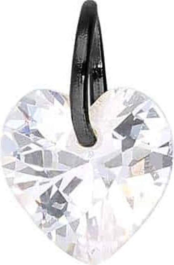 Chirurgenstahl Anhänger für Clicker KRISTALL Schwarz Herz