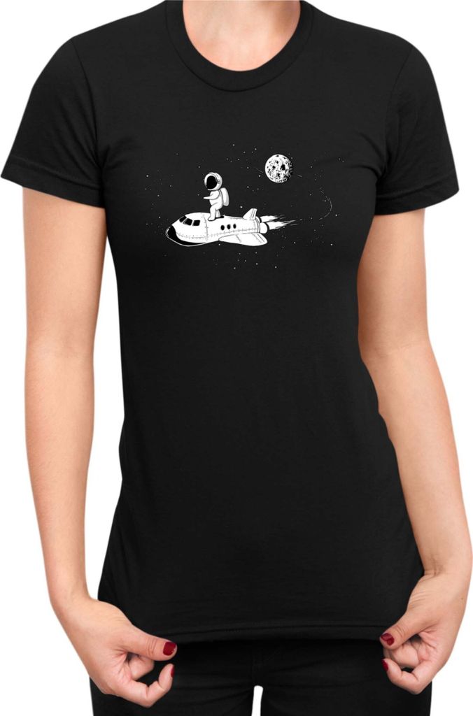 Damen T-Shirt Nasa Space Theme Nasa 003, Lady M / Schwarz
