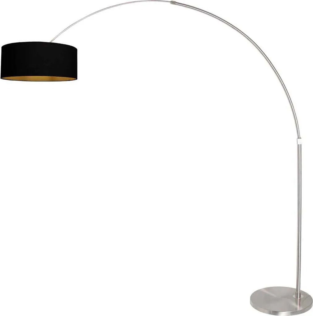 Lampadaire E27 Sparkled Light finition acier et abat-jour lin 3963ST