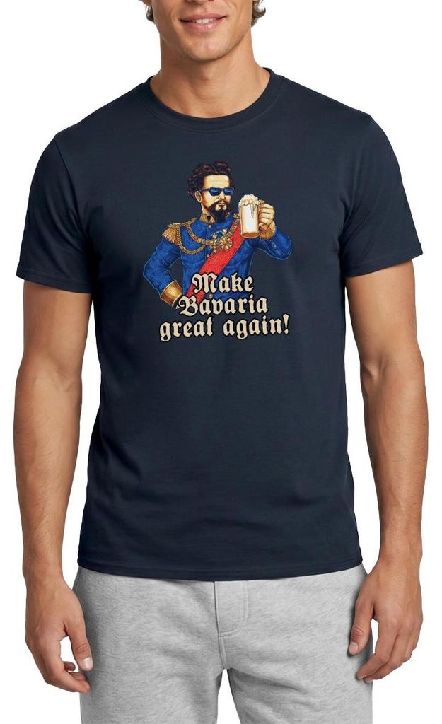 Spreadshirt König Ludwig Make Bavaria Great Again Spruch Männer T-Shirt, 3XL, Navy