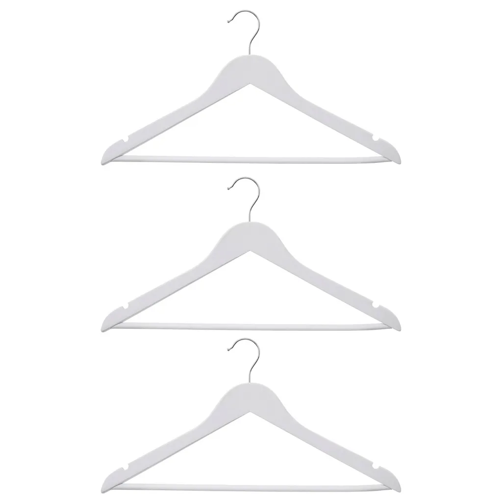 Porte-vêtements en bois d'érable naturel, lot de 3 cintres robustes