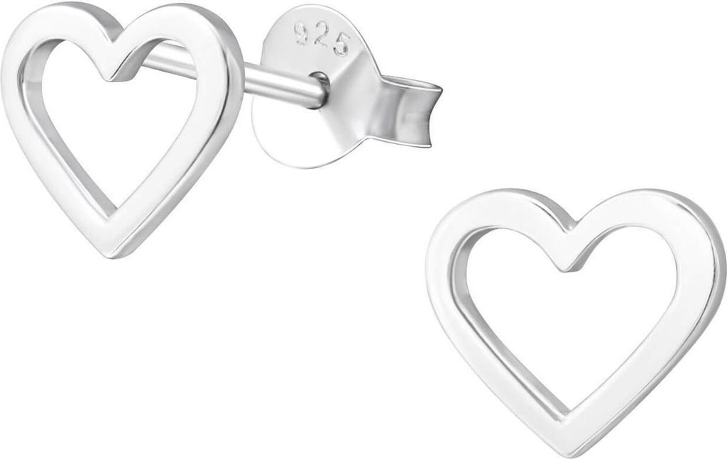 Ohrringe Ohrstecker 925 Sterling Silber mit offenem Herz Produktbild 