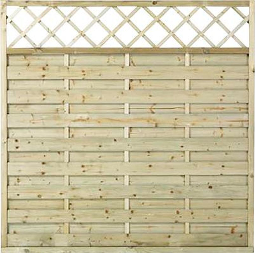 Zaun Hauptelement PLUS Bergen mit Rankgitter 180 x 180 cm kesseldruckimprägniert