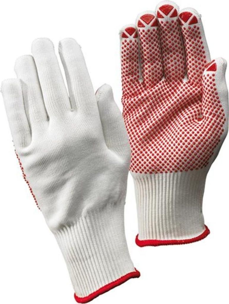 Strickhandschuh Packer, genoppt,weiß, Gr.7 FORTIS